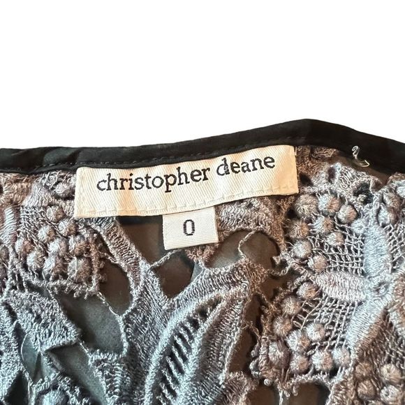 Christopher Deane grey 100% silk dress with lace details - Picture 4 of 11